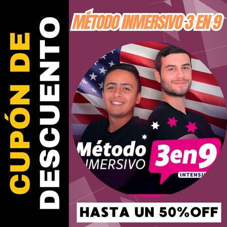 Método inmersivo 3 en 9 Cupón descuento