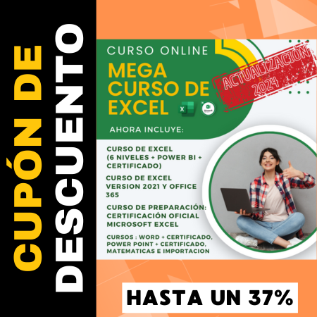 Mega Curso de Excel Cupón descuento